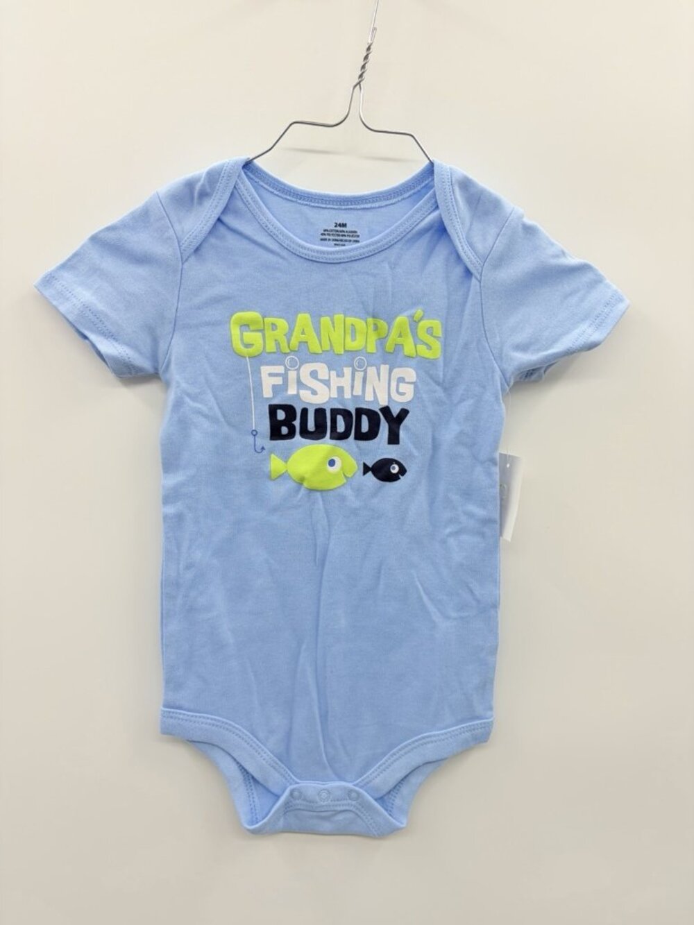 Walmart‎ Baby Boys 24 Months Grandpa's Fishing Buddy One Piece Bodysuit 1608